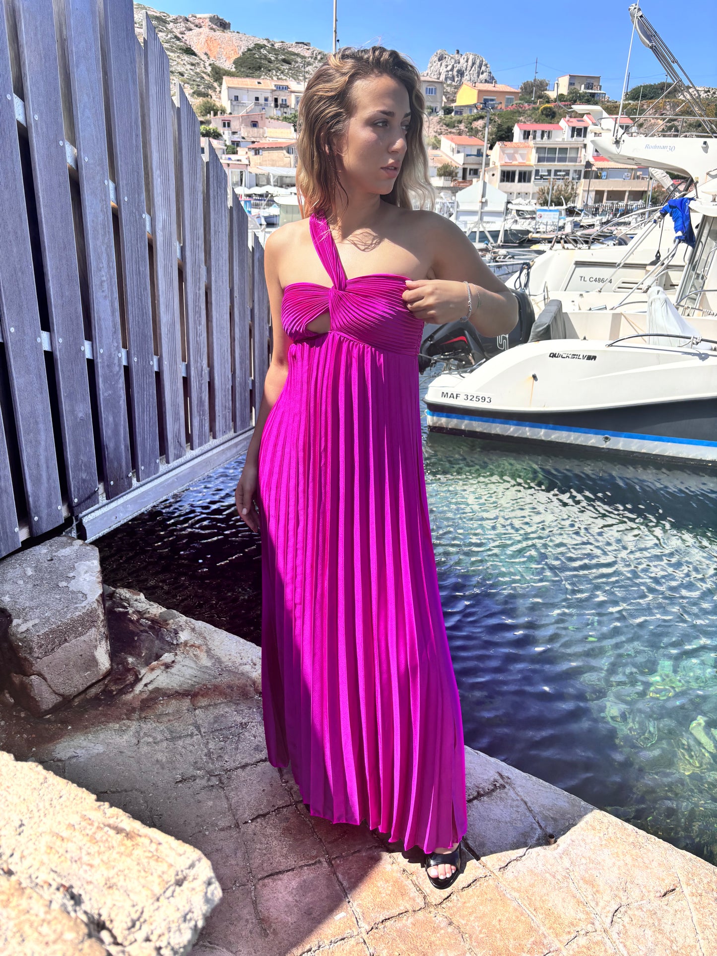 Robe longue ORNELLA fuschia