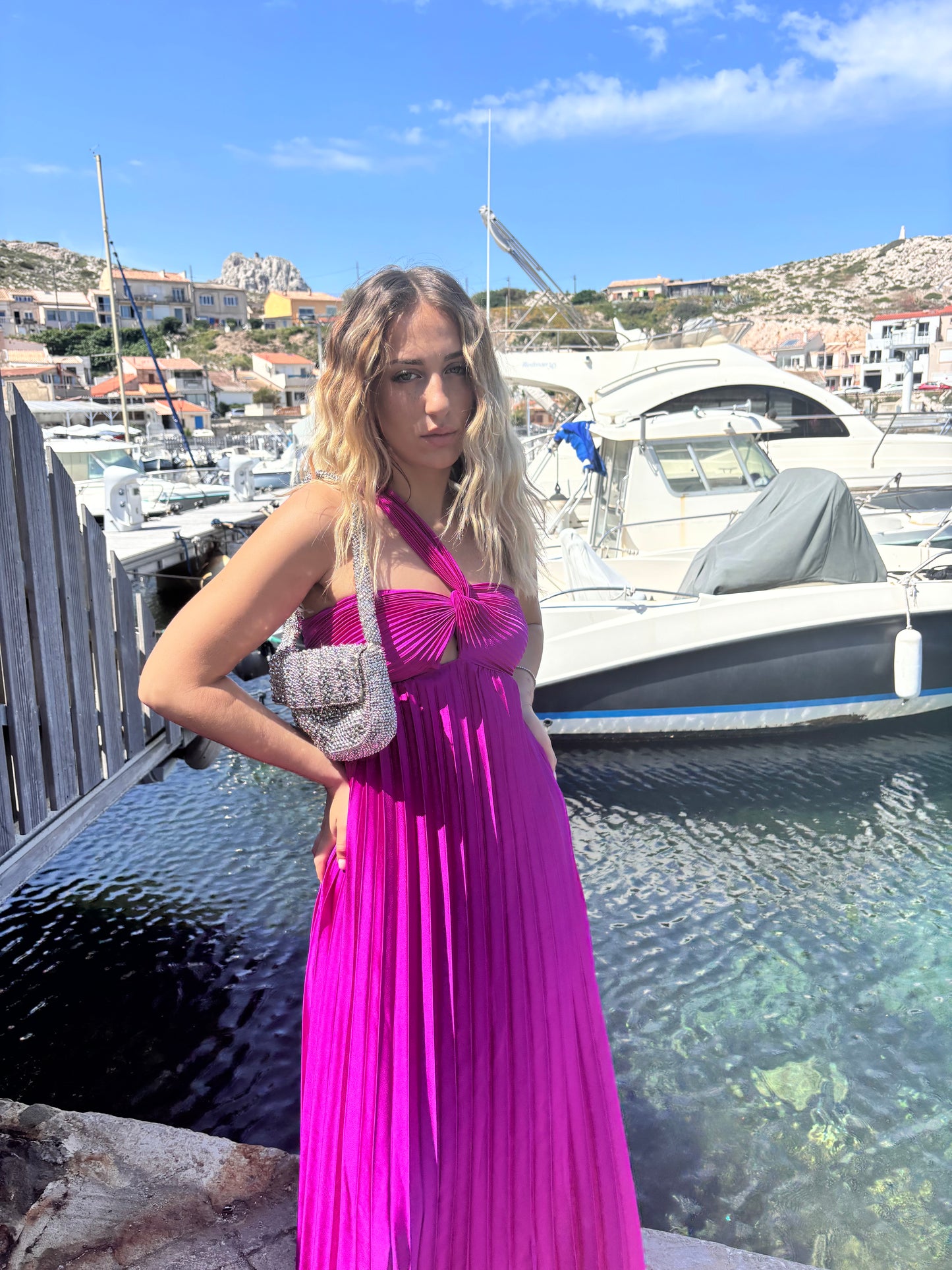 Robe longue ORNELLA fuschia