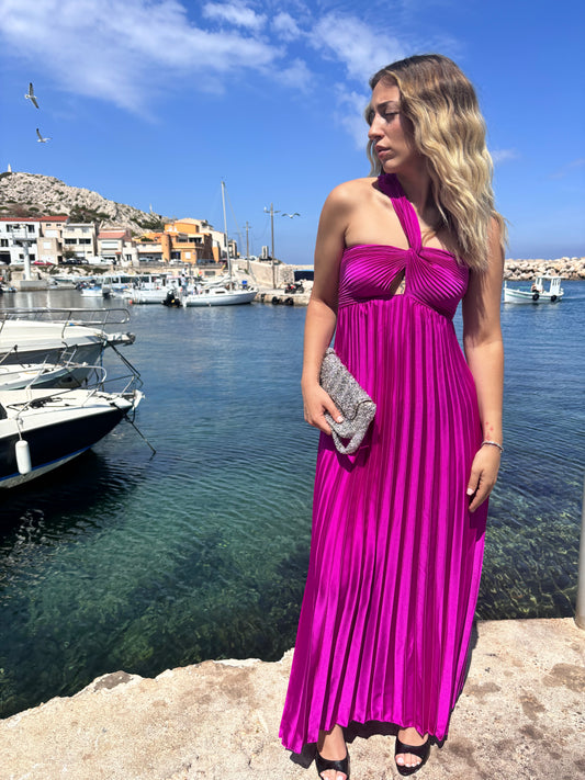 Robe longue ORNELLA fuschia