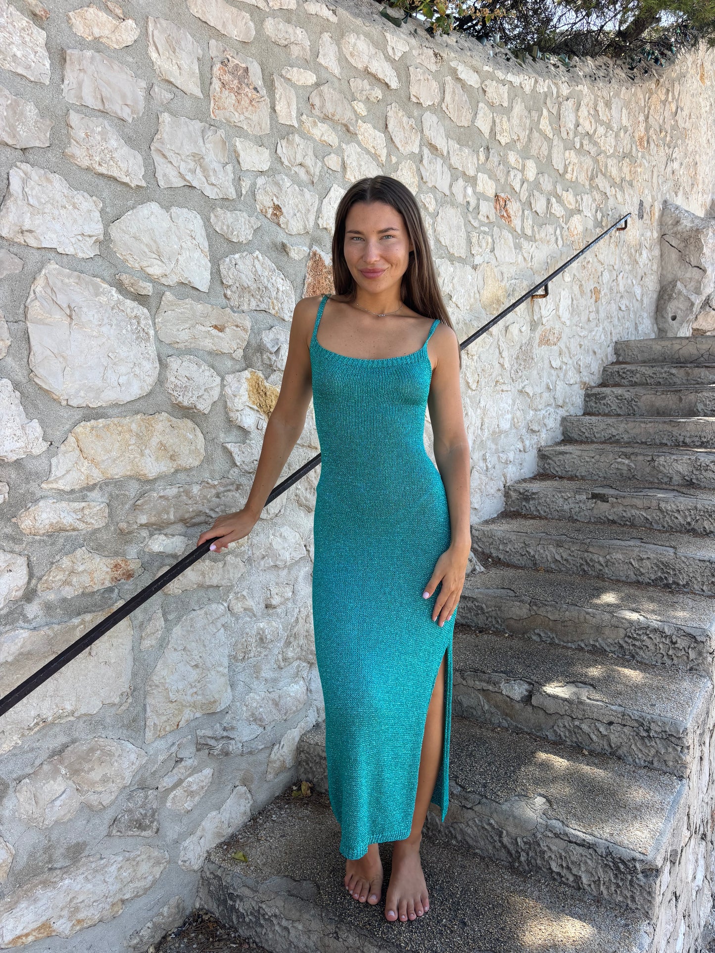 Robe crochet DANAE turquoise