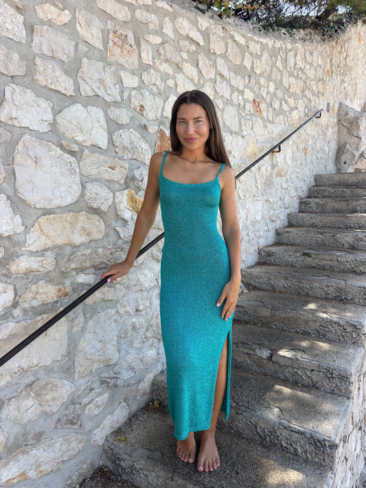 Robe crochet DANAE turquoise