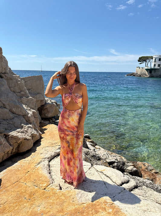 Robe longue STELLA  - Rose